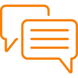 Speech bubbles illustration on black background