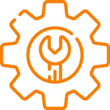 Mechanical repair symbol in orange